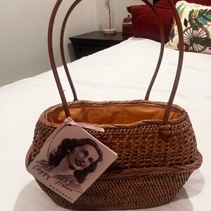 Peggy Fisher Brown Woven Handbag